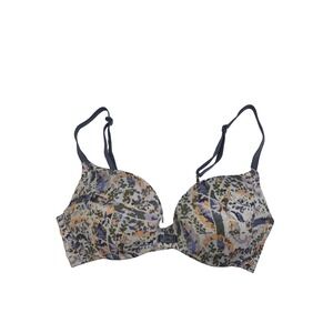 Victoria's Secret VS Plunge Bra 32C Pretty Floral Pattern